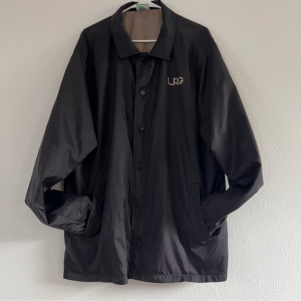 LRG Black Collar Button Front Flap Jacket